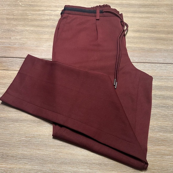 Express Men's Extra Slim Burgundy Drawstring Modern Tech Suit Pant: Size Medium - Picture 9 of 12